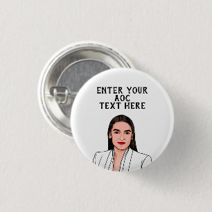 PERSONALIZED ALEXANDRIA OCASIO-CORTEZ 3 CM ROUND BADGE