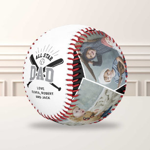 Personalized “All Star Dad” Black White Baseball