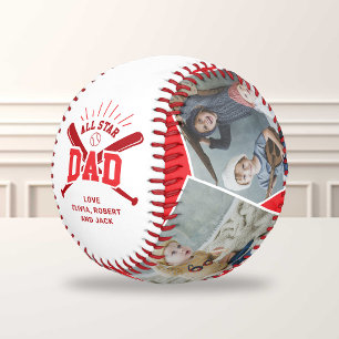 Personalized “All Star Dad” Red Baseball