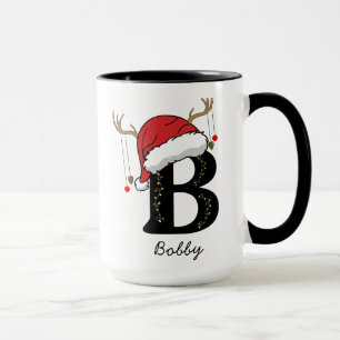 Personalized Alphabet 'B' Christmas Coffee Mug