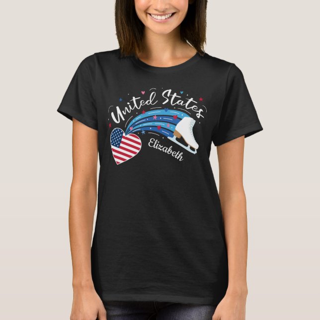 Personalized American Figure Skating T-Shirt (Front)