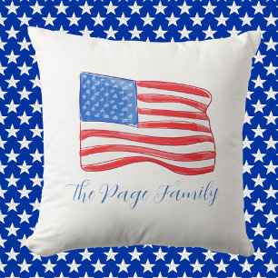 Personalized American Flag Family Name / Americana Cushion