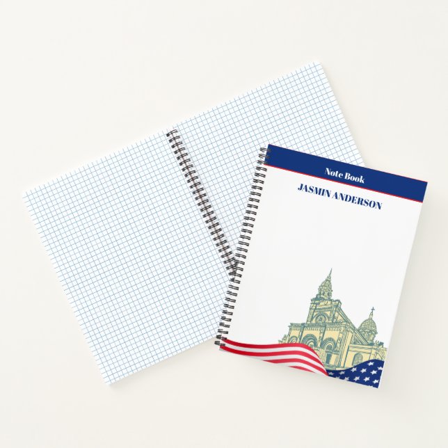 Personalized American Flag Patriotic USA  Notebook (Inside)