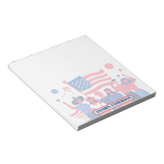 Personalized American Flag Patriotic USA  Notepad