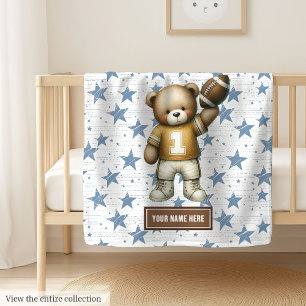 Personalized American Football Blanket for Boys