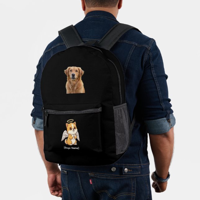 Personalized Angel Dog Memorial Backpack (Black) (Insitu (Model))
