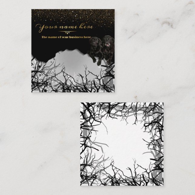 "personalized animal business card" square business card (Front/Back)