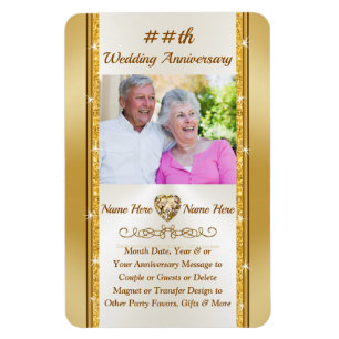 Personalized Anniversary, Party Favors with Photo Magnet