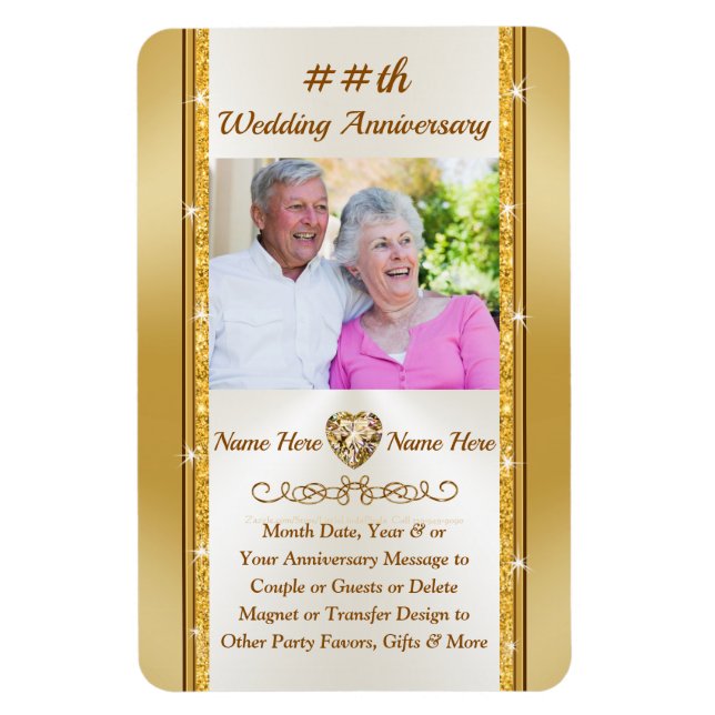 Personalized Anniversary, Party Favors with Photo Magnet (Vertical)