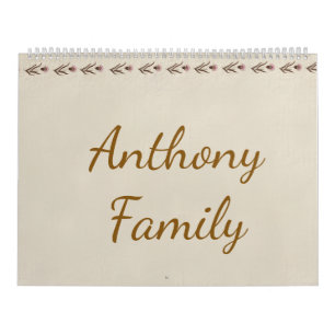 Personalized "Anthony Family" Calendar -