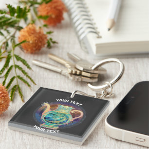 PERSONALIZED Aquarius ZODIAC SIGN  Key Ring