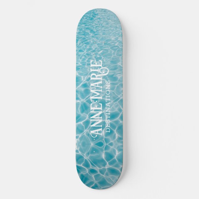 Personalized Aquatic Pool Reflections Skateboard (Front)