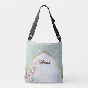 Personalized Arabesque Crossbody Tote Bag Blush