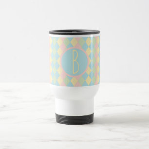 Personalized Argyle spring pastel colored pattern Travel Mug