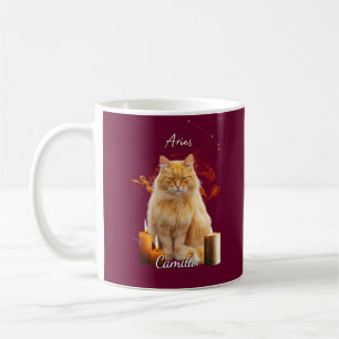 Personalized Aries Cat Mug with Name