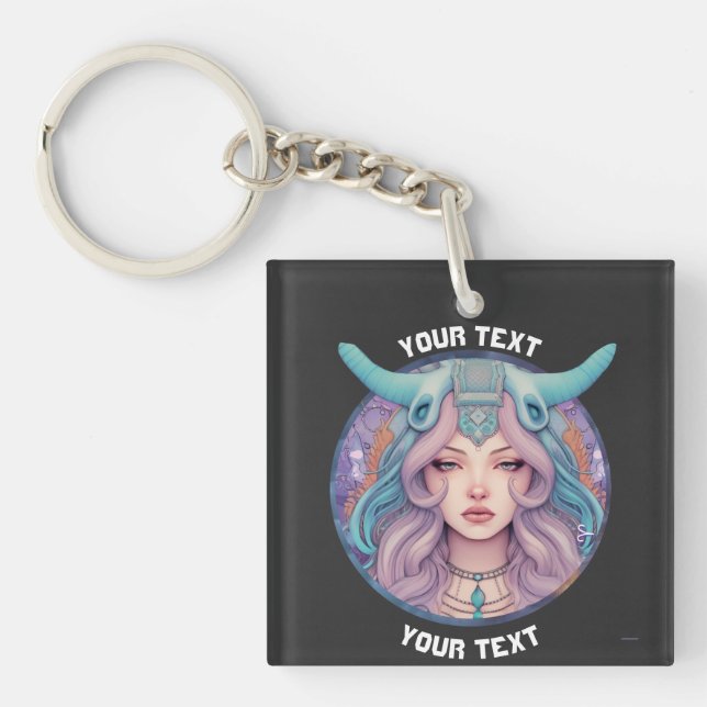 PERSONALIZED ARIES ZODIAC SIGN  KEY RING (Front)