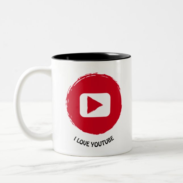personalized articles i live youtube Two-Tone coffee mug (Left)