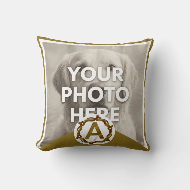 Personalized Artisan Monogram A | Wood Frame Cushion (Front)