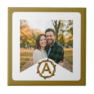 Personalized Artisan Monogram A | Wood Frame Tile