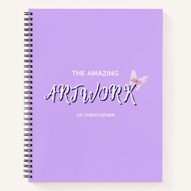 Personalized  Artist Sketchbook with bow Notebook (Front)