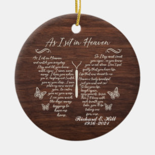 Personalized As I Sit In Heaven Christmas Ornament