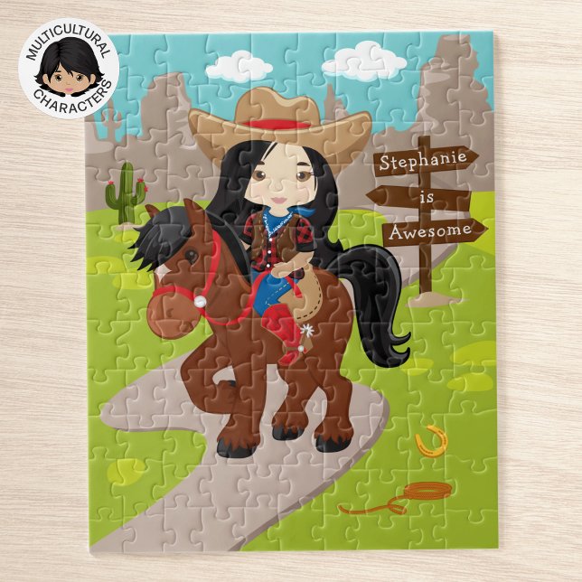 Personalized Asian Cowgirl Jigsaw Puzzle (Creator Uploaded)