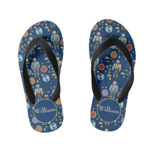 Personalized Astrounaut Space Man Colorful Kid's Flip Flops