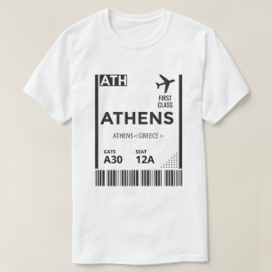 Personalized Athens Greece Boarding Pass T-Shirt