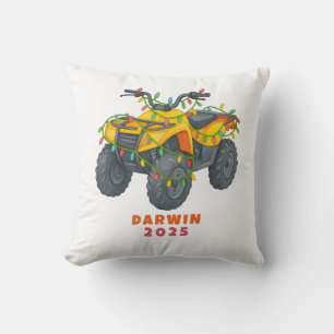 Personalized ATV Christmas Four Wheeler Holiday Cushion