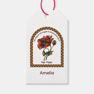 Personalized August Birth Month Flower Gift Tags