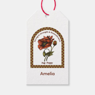 Personalized August Birth Month Flower Gift Tags