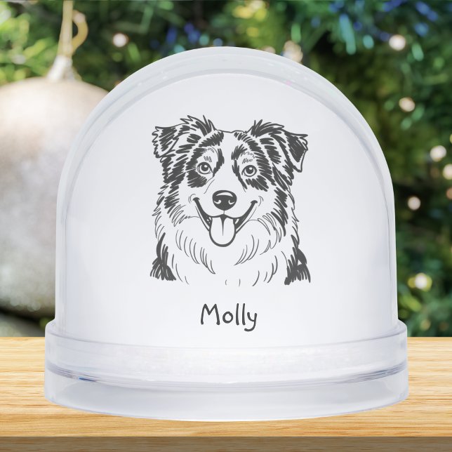 Personalized Australian Shepherd Dog Christmas Snowglobe (Creator Uploaded)