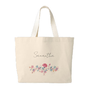 Personalized autism Puzzle rose shopping tote bag