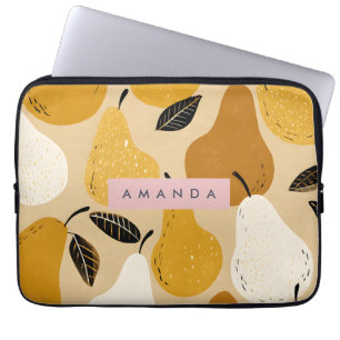 Personalized Autumn Pear Fruit Design Laptop Sleeve