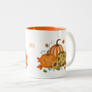 Personalized Autumn Pumpkin Patch Custom Name Mug