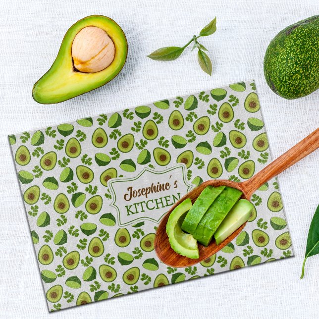 Personalized Avocado Glass    Cutting Board (Creator Uploaded)