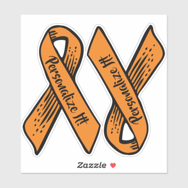 PERSONALIZED Awareness Ribbon Graphic (orange) (Sheet)