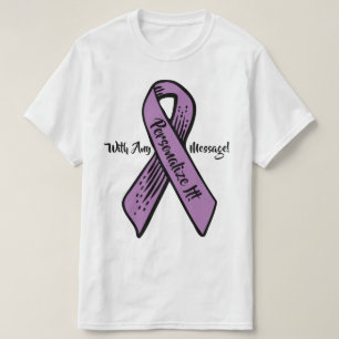 PERSONALIZED Awareness Ribbon Graphic (purple) T-Shirt