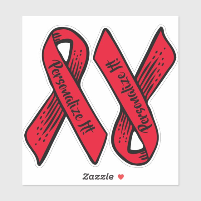 PERSONALIZED Awareness Ribbon Graphic (red) (Sheet)