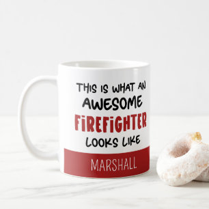 Personalized Awesome Firefighter Funny Firefighter Coffee Mug
