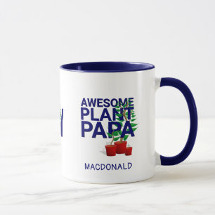 Personalized AWESOME PLANT PAPA Monogram Mug