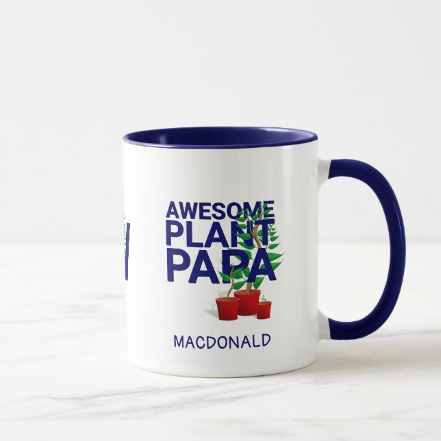 Personalized AWESOME PLANT PAPA Monogram Mug (Right)