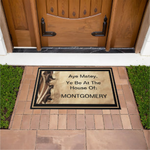 Personalized Aye Matey, Ye Be At The House of... Doormat