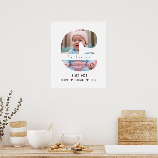 Personalized Baby Alphabet Letter - C - Poster (Kitchen)