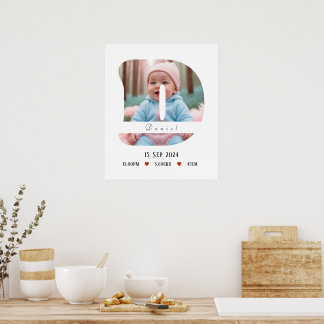 Personalized Baby Alphabet Letter - D - Poster