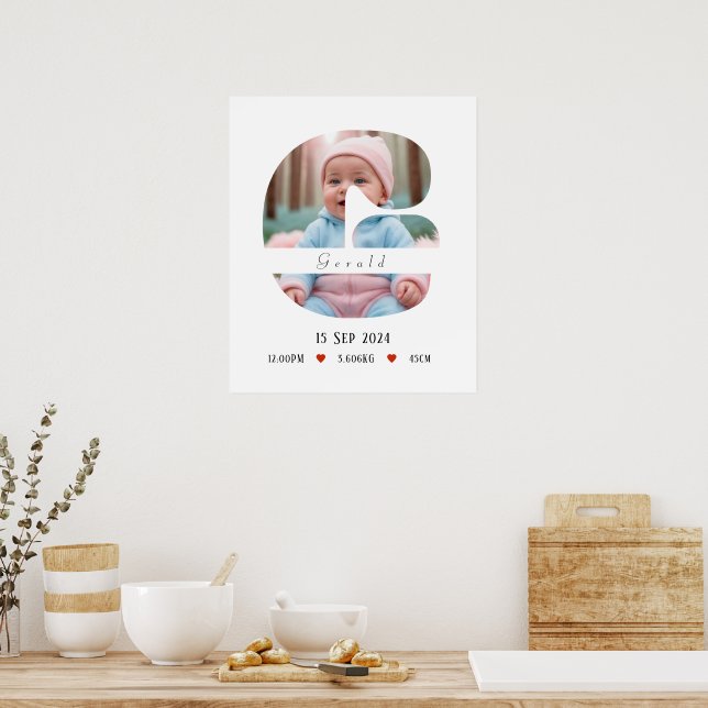 Personalized Baby Alphabet Letter - G - Poster (Kitchen)