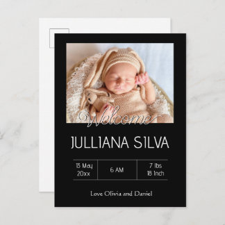 personalized baby Birth announcements  Postcard