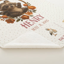 Personalized Baby Blanket - Woodland Raccoon
