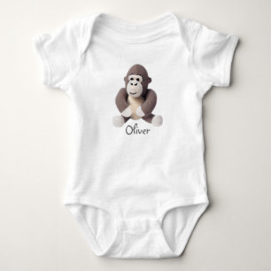 Personalized Baby Bodysuit Crochet Gorilla