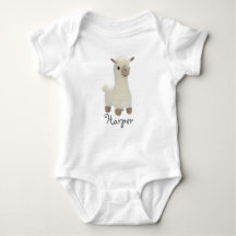 Personalized Baby Bodysuit Crochet Llama